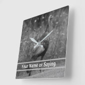 Horloge Carrée Wild Turkey B&W photo (Angle)