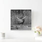 Horloge Carrée Wild Turkey B&W photo (Maison)