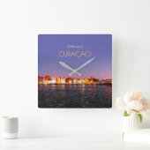 Horloge Carrée Willemstad Skyline à la nuit (personnalisable) Hor (Maison)