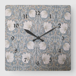 Horloge Carrée William Morris design vintage, Pimpernel