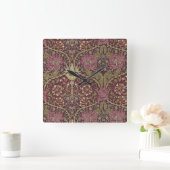Horloge Carrée William Morris, Honeysuckle, floral. (Maison)
