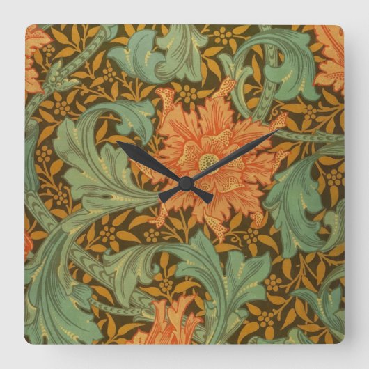 Horloge Carrée William Morris Single Stem Pattern (Recto)