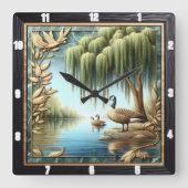 Horloge Carrée Willow Goose Country (Recto)