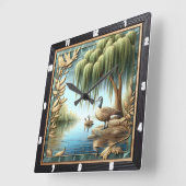 Horloge Carrée Willow Goose Country (Angle)