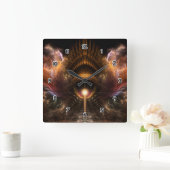 Horloge Carrée Wind Storm Fractal Art Square Wall Clock (Maison)