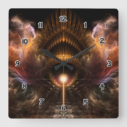 Horloge Carrée Wind Storm Fractal Art Square Wall Clock (Recto)