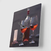 Horloge Carrée Wine (Angle)