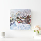 Horloge Carrée Winter Wonderland (Maison)