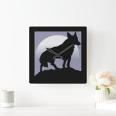 HORLOGE CARRÉE WOLF SILHOUETTE (Maison)