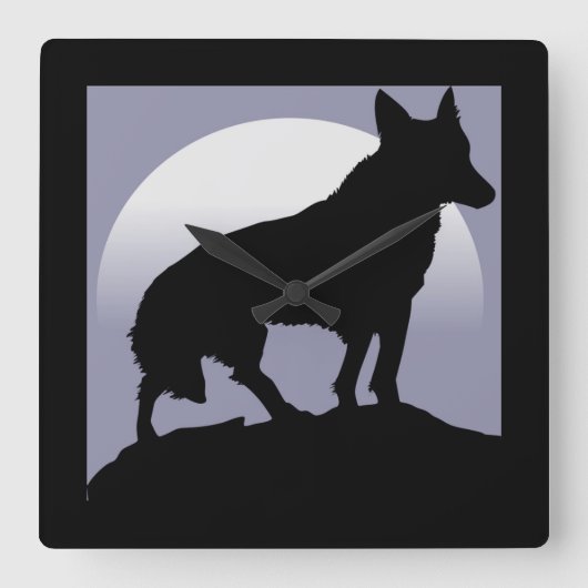 HORLOGE CARRÉE WOLF SILHOUETTE (Recto)