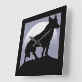 HORLOGE CARRÉE WOLF SILHOUETTE (Angle)
