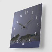 Horloge Carrée Wolfpack (Angle)