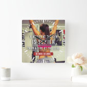 Horloge Carrée Women's Gym Workout Motivational (Maison)