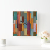 Horloge Carrée Wood Planks Wall Clock (Maison)