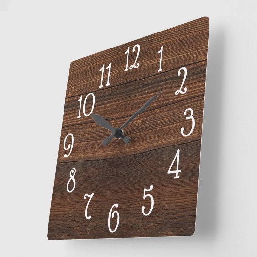 Horloge Carrée Wood Print Clock (Angle)