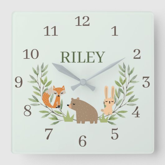 Horloge Carrée Woodland Nursery (Recto)