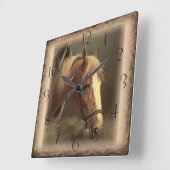 Horloge Carrée Working Horse (Angle)