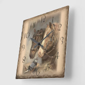 Horloge Carrée Working Horse (Angle)