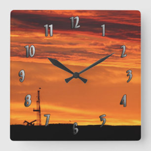 Horloge Carrée Workover Rig Clock