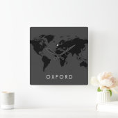 Horloge Carrée World Clock Custom (Maison)