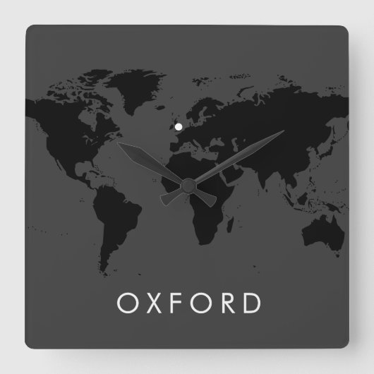 Horloge Carrée World Clock Custom (Recto)