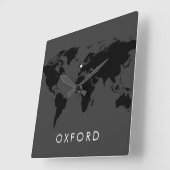 Horloge Carrée World Clock Custom (Angle)
