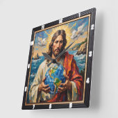 Horloge Carrée World in His Hands: Love Defined (Angle)