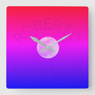 Horloge Carrée "Write your name in the Stars" Acrylic Clock