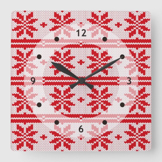 Horloge Carrée Xmas knitting seamless (Recto)