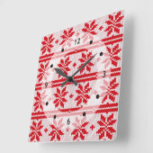 Horloge Carrée Xmas knitting seamless (Angle)
