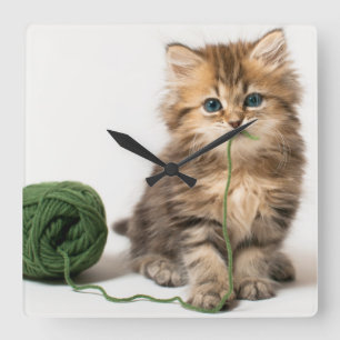 Horloge Carrée Yarn vert de Kitten