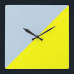 Horloge Carrée Yellow & Beau bleu Solid Color Background<br><div class="desc">Yellow & Beau Blue Solid Color Background. Design is available on other products.</div>