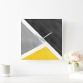 Horloge Carrée Yellow Gray White Watercolor (Maison)