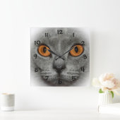 Horloge Carrée Yeux de chat (Maison)