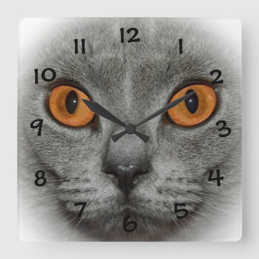 Horloge Carrée Yeux de chat (Recto)