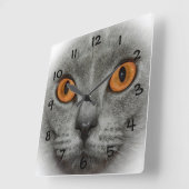 Horloge Carrée Yeux de chat (Angle)