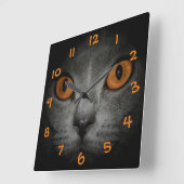 Horloge Carrée Yeux de chat (Angle)