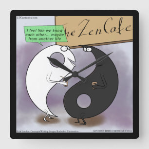 Horloge Carrée Yin Meets Yang Funny Rick London Wall Clock