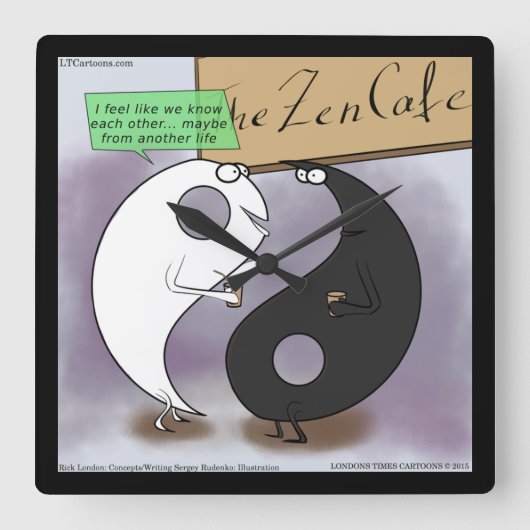 Horloge Carrée Yin Meets Yang Funny Rick London Wall Clock (Recto)