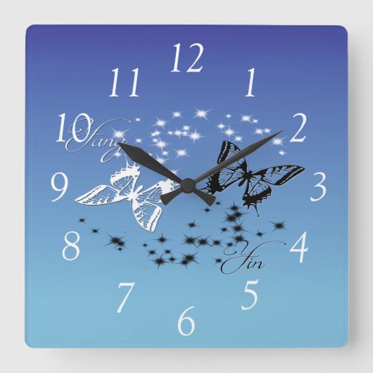 Horloge Carrée Yin n Yang (Recto)