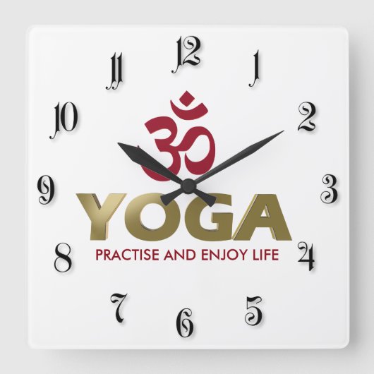 Horloge Carrée Yoga (Recto)