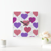 Horloge Carrée Yoga pose motif | Yoga sans couture motif 2 (Maison)