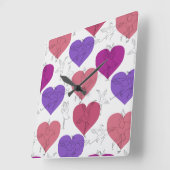 Horloge Carrée Yoga pose motif | Yoga sans couture motif 2 (Angle)