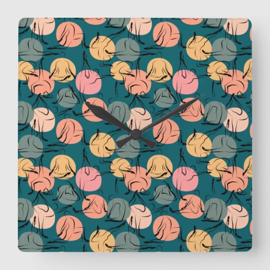 Horloge Carrée Yoga pose motif | Yoga sans couture motif 23 (Recto)