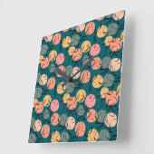 Horloge Carrée Yoga pose motif | Yoga sans couture motif 23 (Angle)