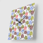 Horloge Carrée Yoga pose motif | Yoga sans couture motif 25 (Angle)