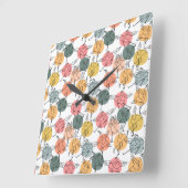 Horloge Carrée Yoga pose motif | Yoga sans couture motif 37 (Angle)