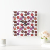 Horloge Carrée Yoga pose motif | Yoga sans couture motif 40 (Maison)