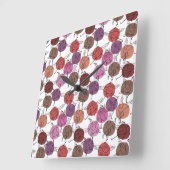 Horloge Carrée Yoga pose motif | Yoga sans couture motif 40 (Angle)