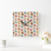 Horloge Carrée Yoga pose motif | Yoga sans couture motif 42 (Maison)